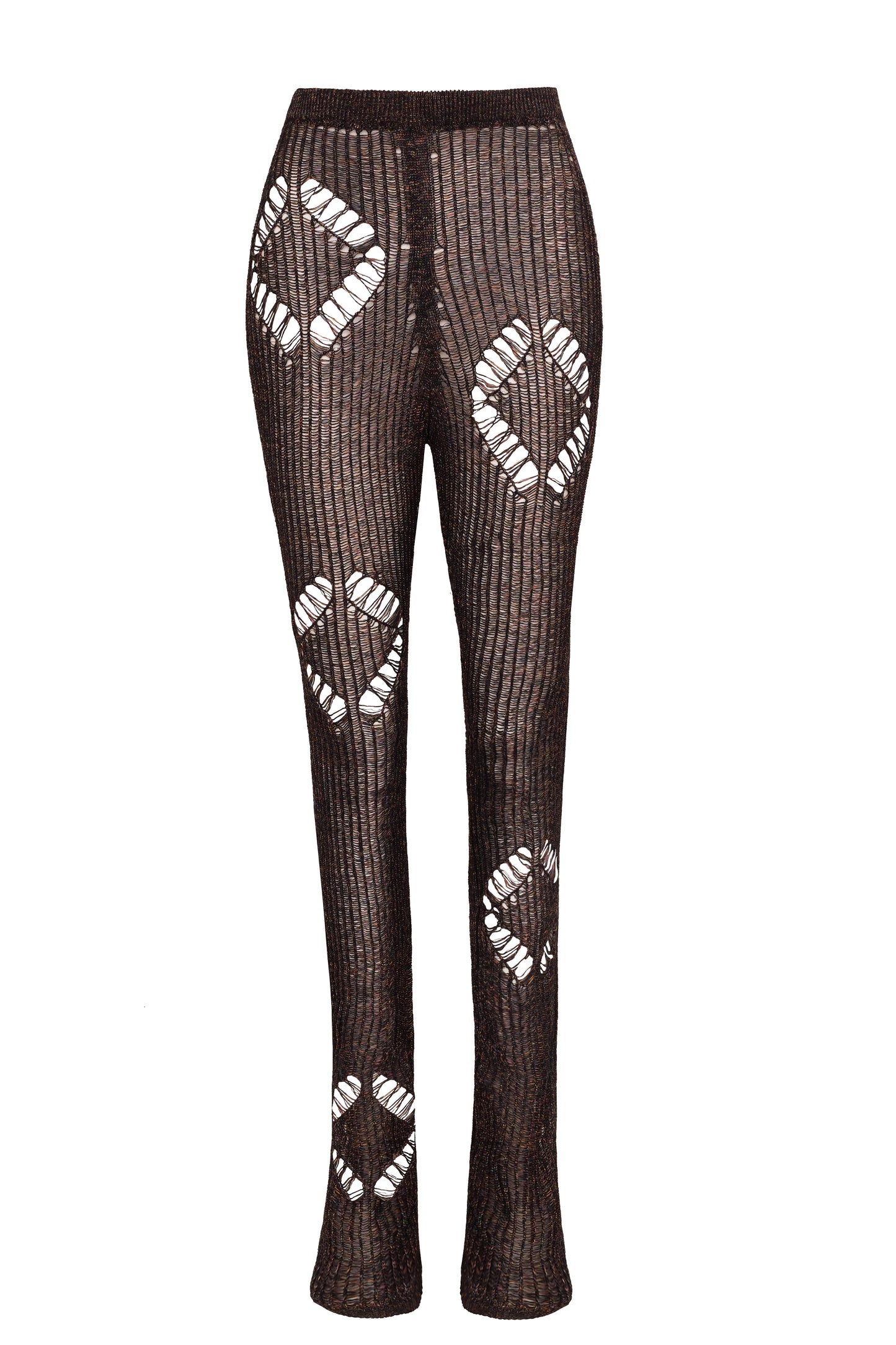 Multi Coloured knit diamond flare pants